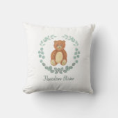 Coussin Cute Teddy Bear Green Nursery (Recto)