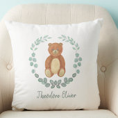 Coussin Cute Teddy Bear Green Nursery