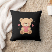 Coussin Cute Teddy Bear Holding Heart – love (Couverture)