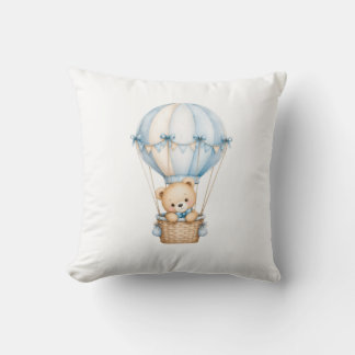 Coussin Cute Teddy Bear in Hot Air Balloon | Adorable Baby