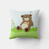 Coussin Cute Teddy Bear nom personnalisé lancer des oreill (Verso)