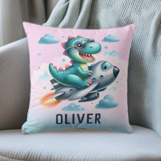 Coussin Cute Trex Dinosaur Avion volant