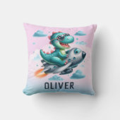 Coussin Cute Trex Dinosaur Avion volant (Recto)