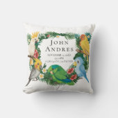 Coussin Cute Tropical Exotic bébé perroquets Garçon Nurser (Recto)