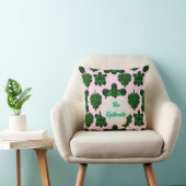 Coussin Cute Turtle Leaves Seamless Pattern, Tropical  (Chaise)