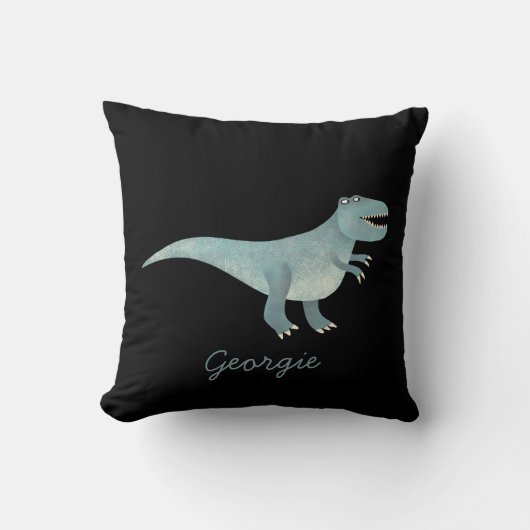 Coussin Cute Tyrannosaurus Rex Dinosaur Personnalisé (Recto)