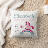 Coussin Cute Unicorn Baby Stats de naissance (Couverture)