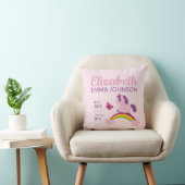 Coussin Cute Unicorn Baby Stats de naissance (Chaise)