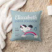 Coussin Cute Unicorn Baby Stats de naissance (Couverture)