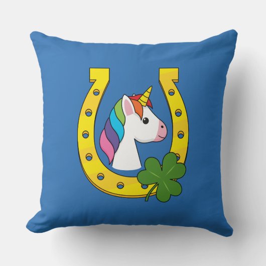 Coussin Cute Unicorn le jour de la Saint Patrick (Recto)