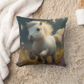 Coussin Cute Unicornes florale volant petit poney Throw Pi (Couverture)