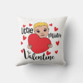 Coussin Cute Valentine Boy Holt Heart Gift Art pour enfant (Verso)