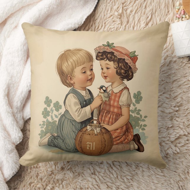 Coussin Cute Vintage Kids (Couverture)