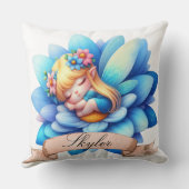 Coussin Cute Whimsical Floral Doux Rêves Dormir Fée (Verso)