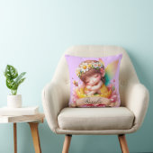 Coussin Cute Whimsical Floral Doux Rêves Dormir Fée (Chaise)