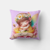 Coussin Cute Whimsical Floral Doux Rêves Dormir Fée (Recto)