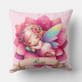 Coussin Cute Whimsical Floral Doux Rêves Dormir Fée (Verso)