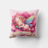 Coussin Cute Whimsical Floral Doux Rêves Dormir Fée (Verso)
