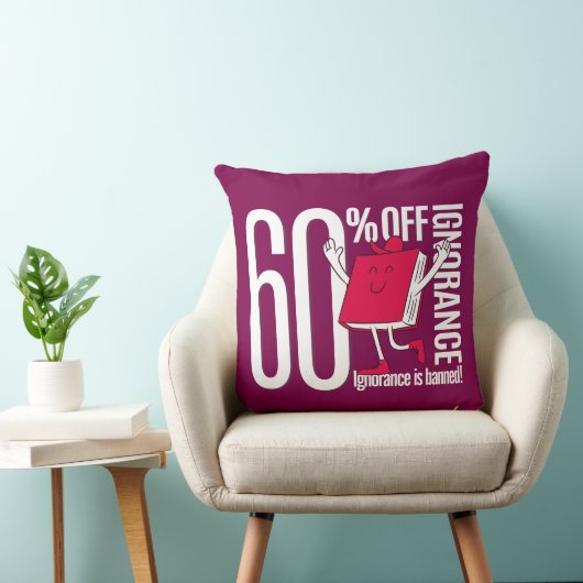 Coussin Cute Whimsical Red Book Character  (Chaise)