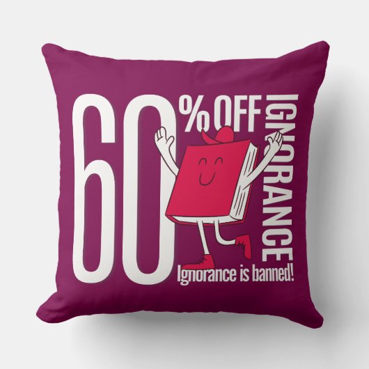 Coussin Cute Whimsical Red Book Character (Recto)