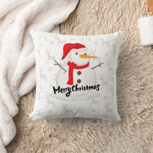 Coussin Cute Whimsical Santa Christmas family cushion (Couverture)