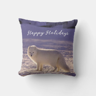 Coussin Cute White Arctic Fox neige hiver Photographie