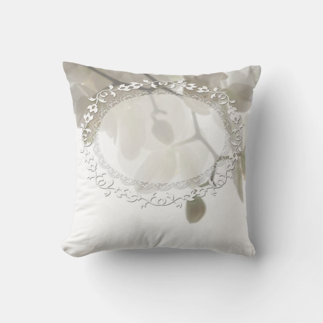 Coussin Cute white orchids (Recto)