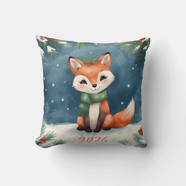 Coussin cute winter holiday happy new year 2026 (Recto)
