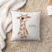 Coussin Cute Woodland Animal Giraffe Nom Nursery (Couverture)