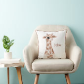 Coussin Cute Woodland Animal Giraffe Nom Nursery (Chaise)