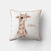 Coussin Cute Woodland Animal Giraffe Nom Nursery (Verso)
