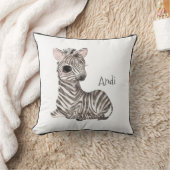 Coussin Cute Woodland Animal Zebra Nom Nursery (Couverture)