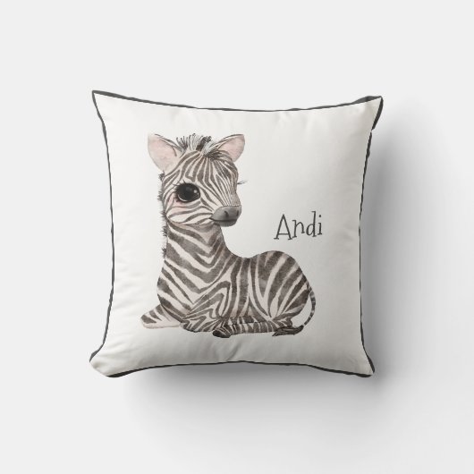 Coussin Cute Woodland Animal Zebra Nom Nursery (Recto)