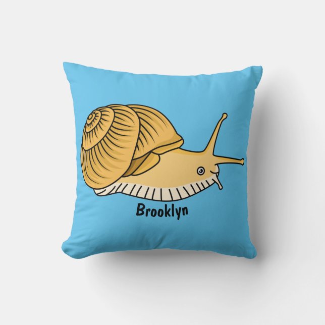 Coussin Cute yellow snail cartoon (Recto)