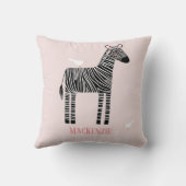 Coussin Cute Zebra Personnalisé Rose (Verso)