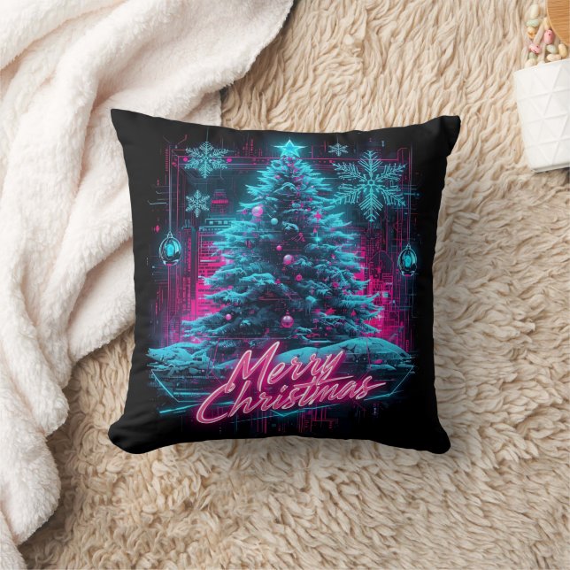 Coussin Cyberpunk Noël d'hiver (Couverture)