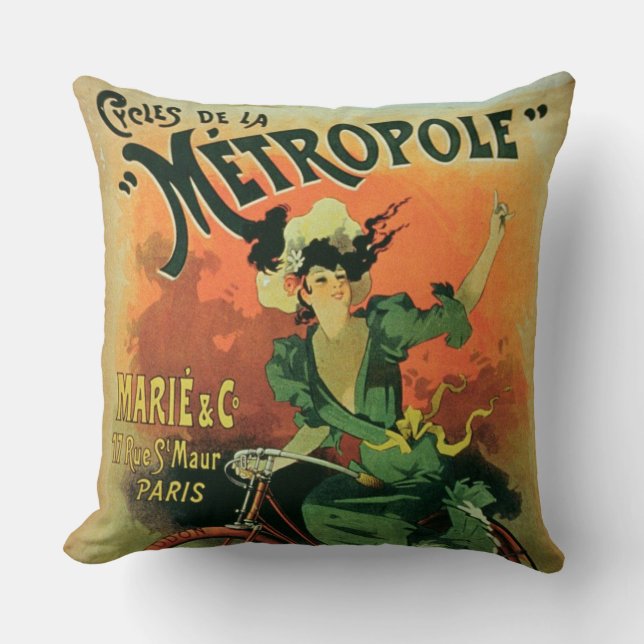 Coussin "Cycles de La Metropole", Marie et Cie. (lithium (Recto)