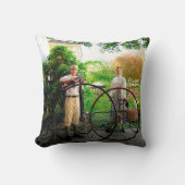 Coussin Cyclistes victoriens (Recto)