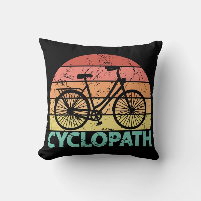 Coussin Cyclopath drôle Cyclisme (Recto)