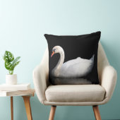 Coussin Cygne blanc sur noir (Chaise)