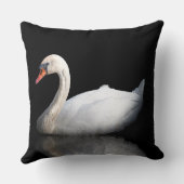 Coussin Cygne blanc sur noir (Verso)