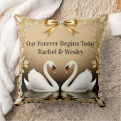 Coussin Cygne Doré Mariage Maison Romance (Couverture)