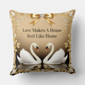 Coussin Cygne Doré Mariage Maison Romance (Verso)