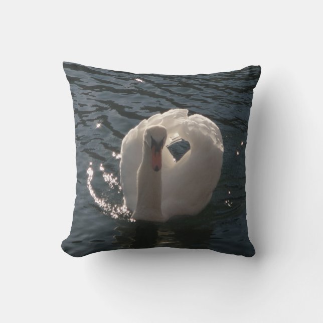 Coussin Cygne romantique décocté (Recto)