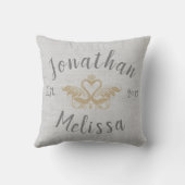 Coussin Cygnes Couple Établis (Verso)