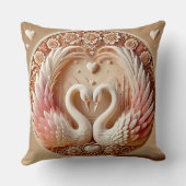 Coussin Cygnes romantiques dans une composition en forme d (Verso)