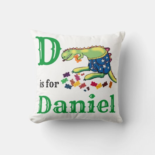 Coussin D est pour bébé garçon Daniel (Recto)