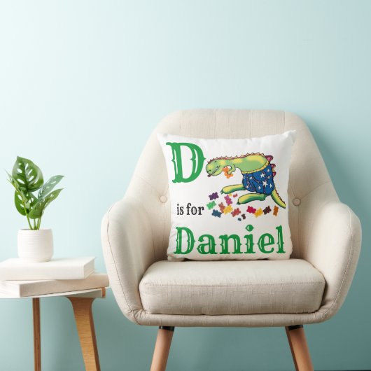 Coussin D est pour Daniel bébé garçon (Chaise)