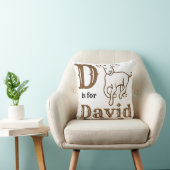 Coussin D est pour David bébé garçon  (Chaise)