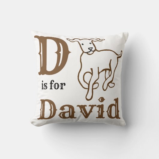 Coussin D est pour David bébé garçon  (Recto)